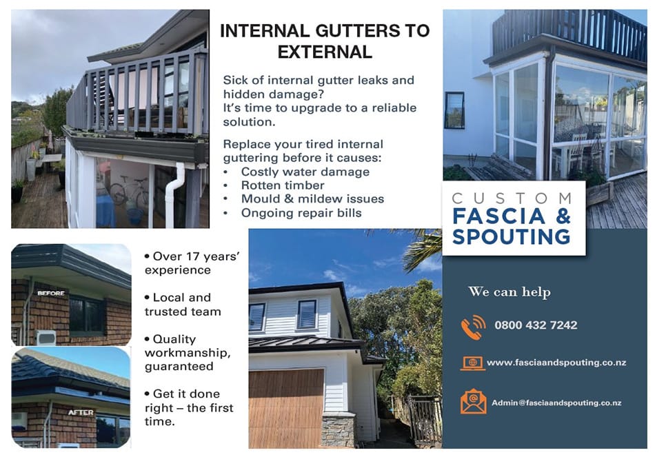 Internal gutters to external gutters